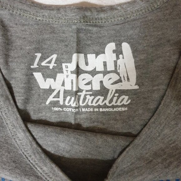 Between the Flags (BTF) AU-14 Gray Sleeveless Singlet Top Tee 100% Cotton NWOT - Picture 8 of 10